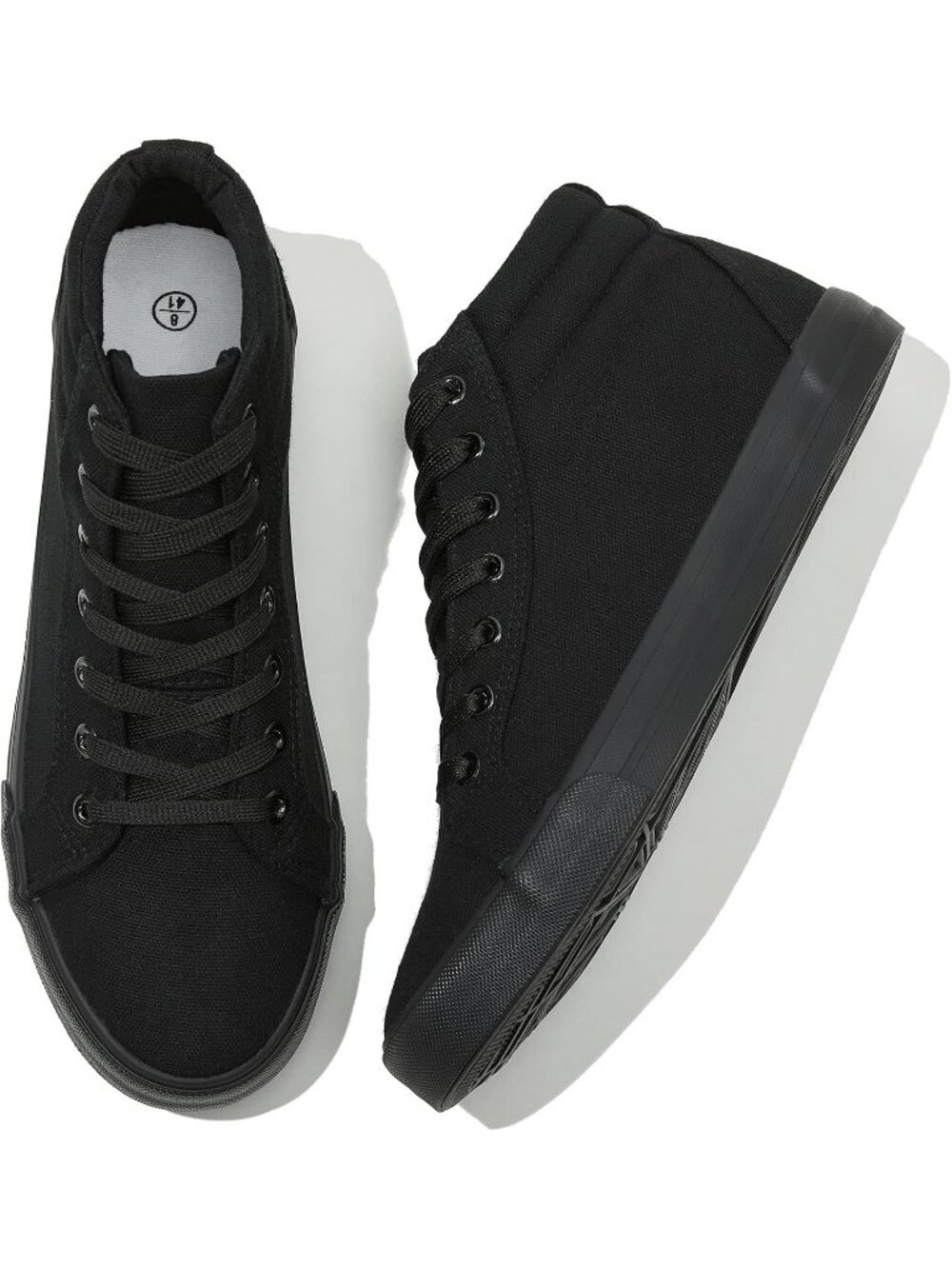 Men's Black Tennis Shoes Casual Lace Up High  Top Athletic Running Sneakers